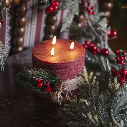 Three wick large LED candle
