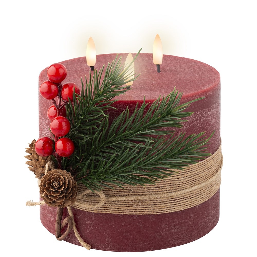 Three wick large LED candle