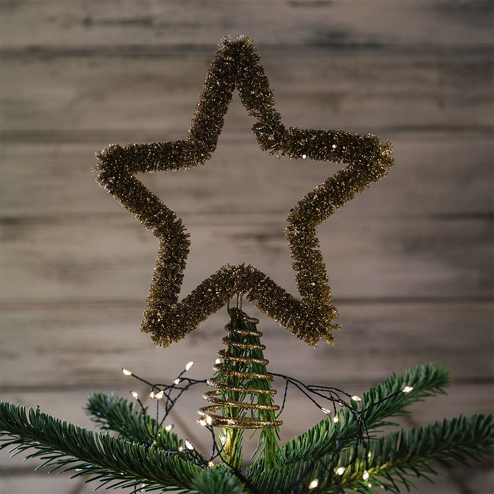 Gold glitter star tree topper