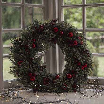 Bauble decorated wreath