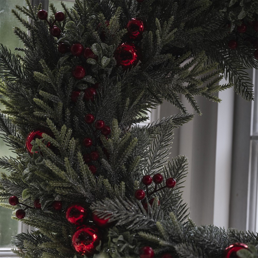Bauble decorated wreath