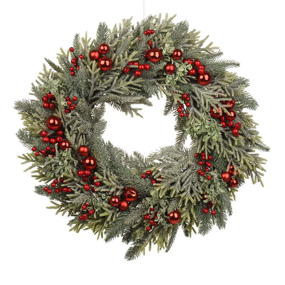 Bauble decorated wreath