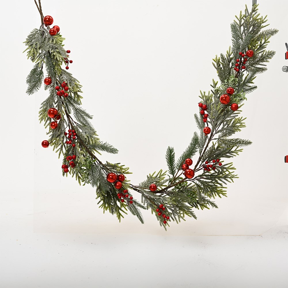 Bauble decorated garland