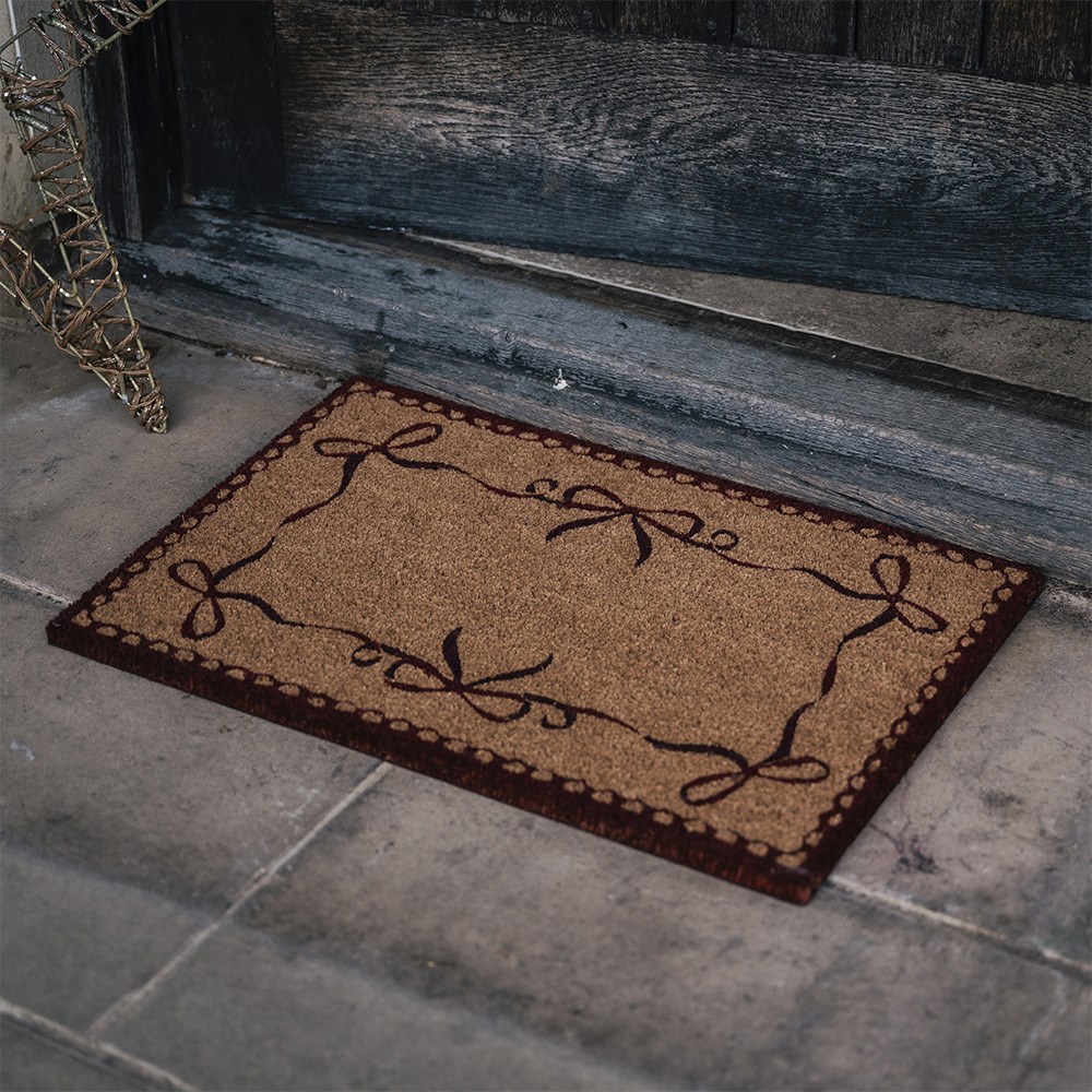 Bow printed doormat