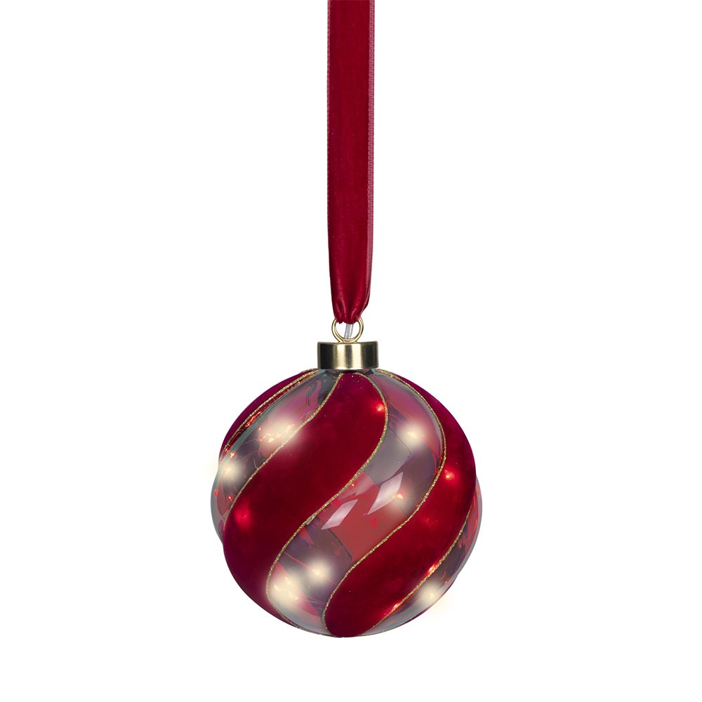 Light up red hanging sphere