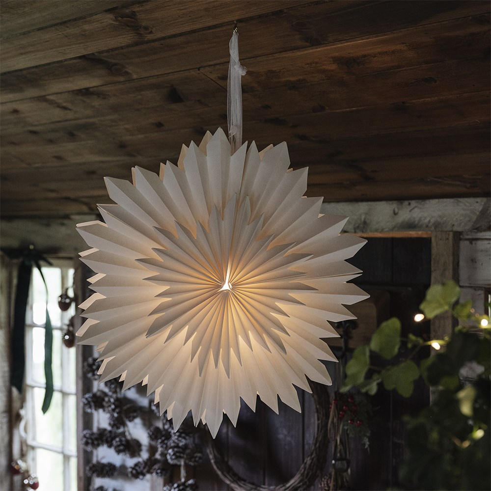 Light up hanging paper star