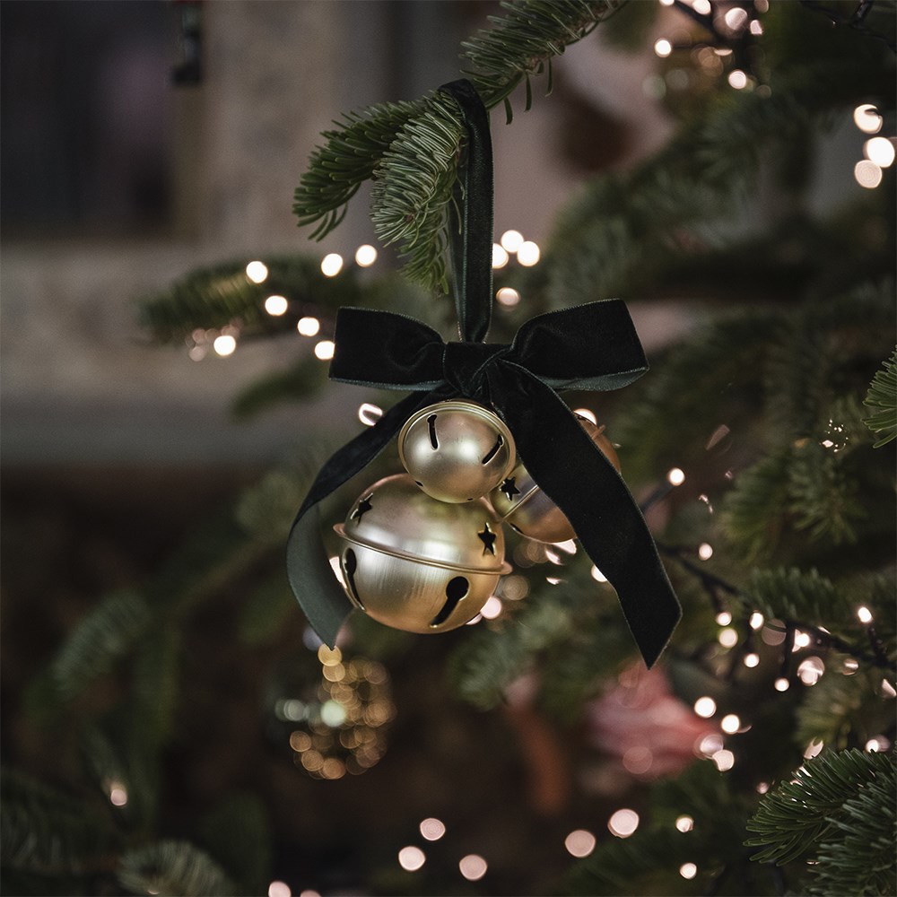 Golden bells with bow