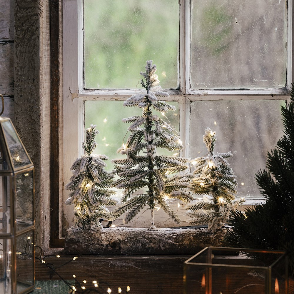 Frosted mini light up tree centrepiece