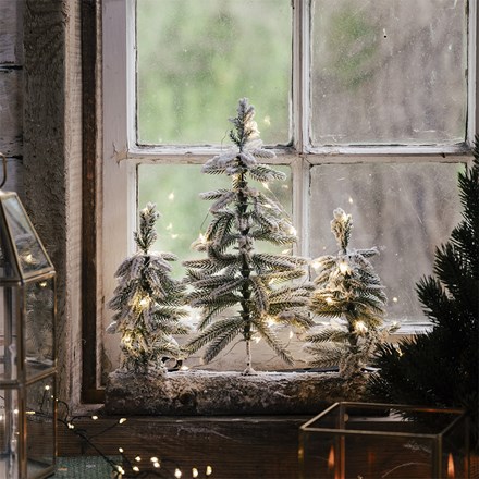 Frosted mini light up tree centrepiece