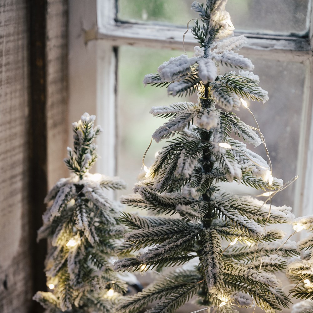 Frosted mini light up tree centrepiece