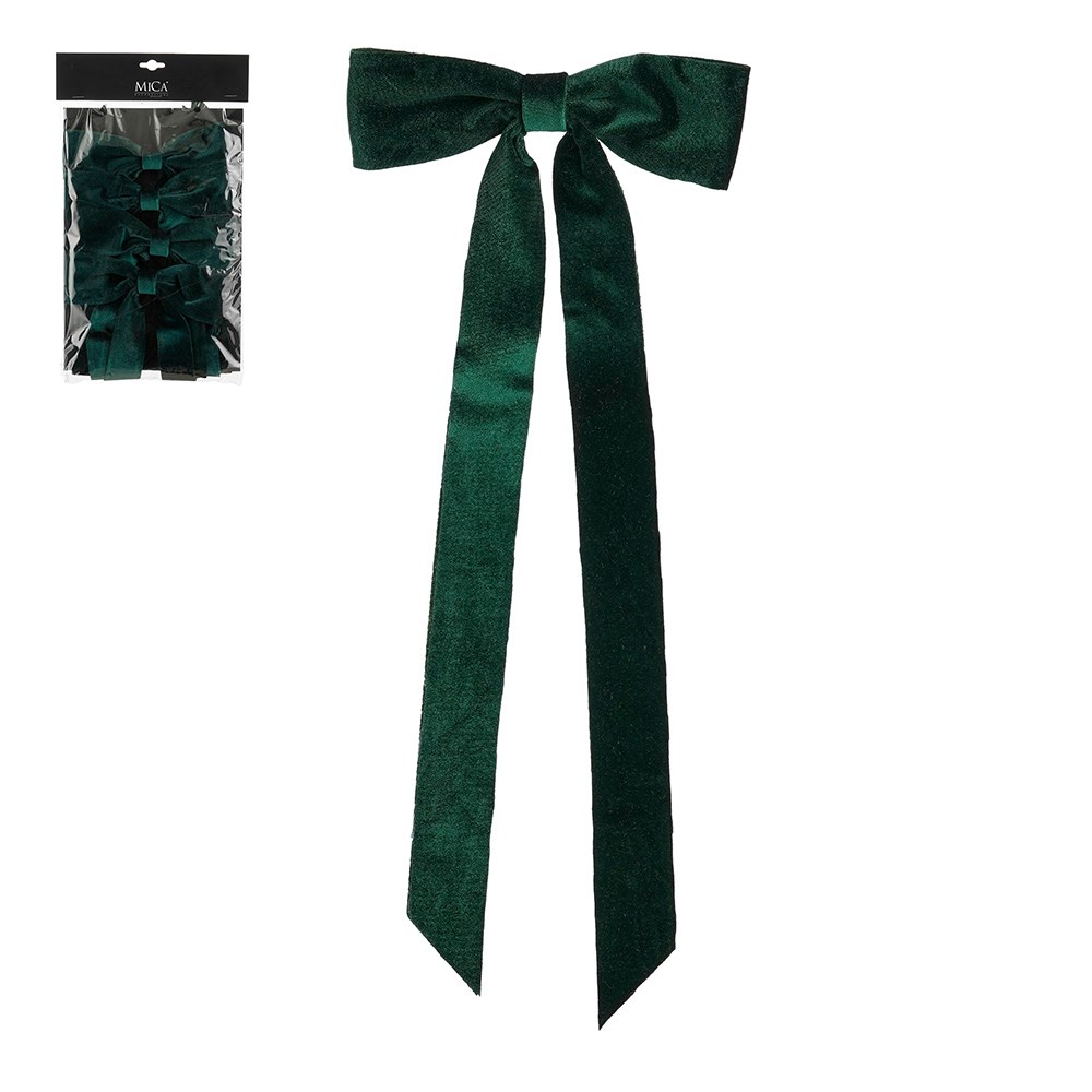 Four green velvet bows