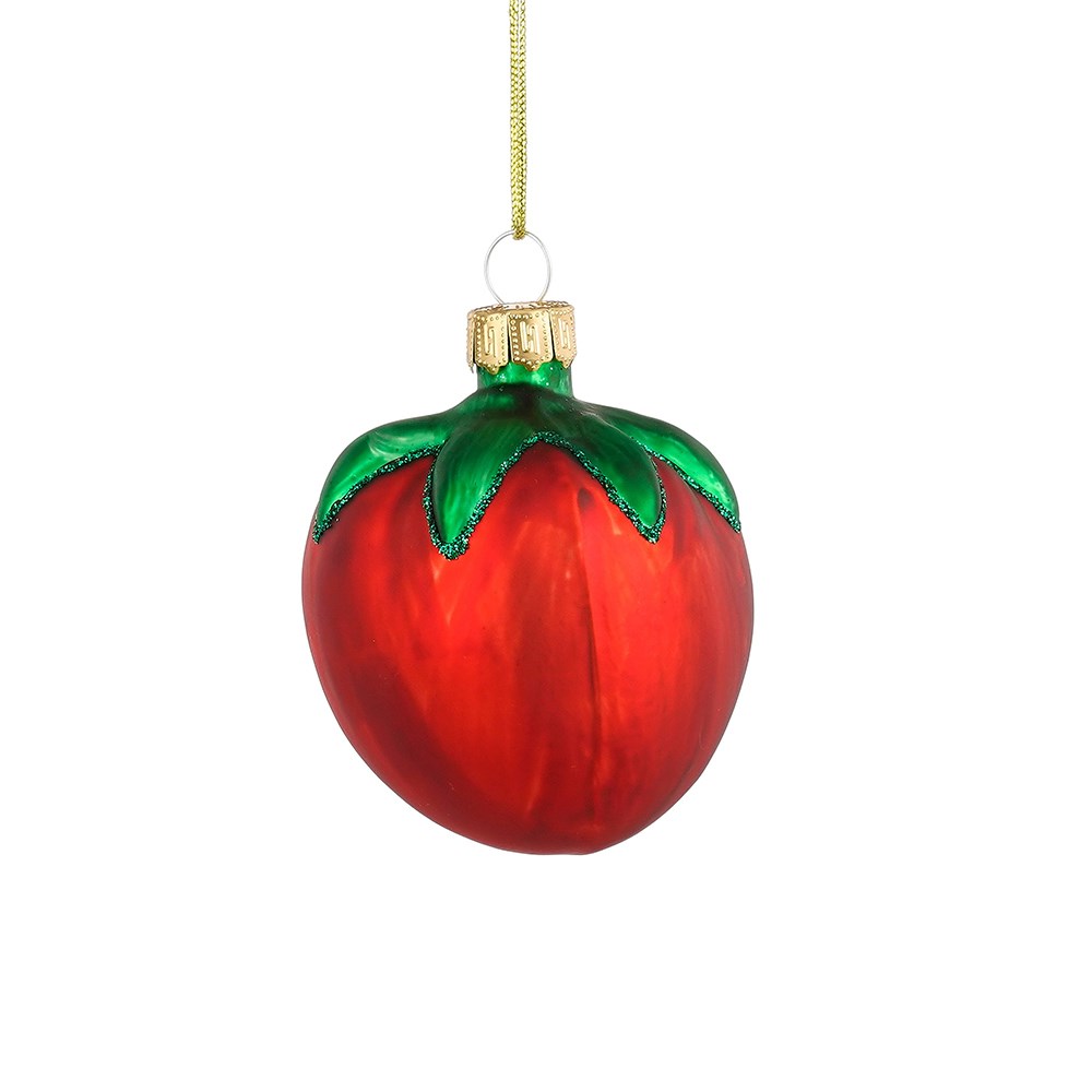 Glass tomato decoration