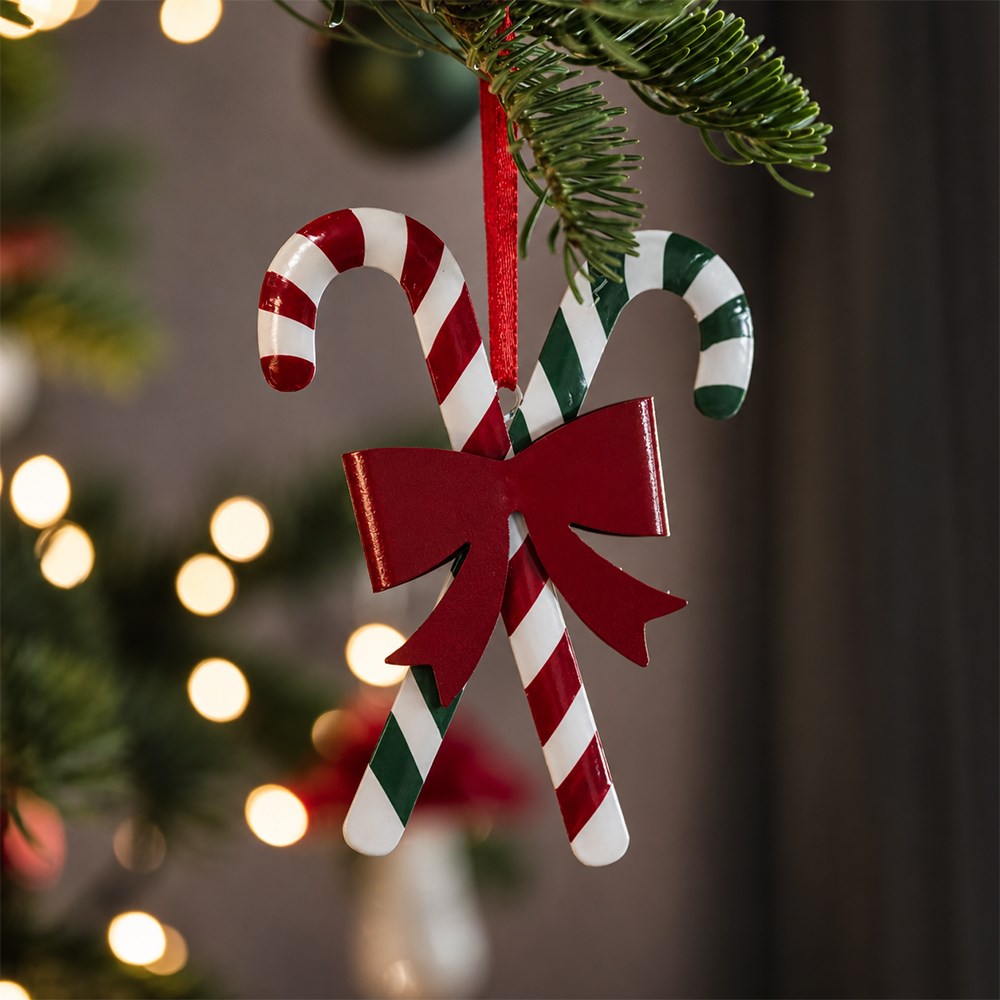 Metal candycane decoration