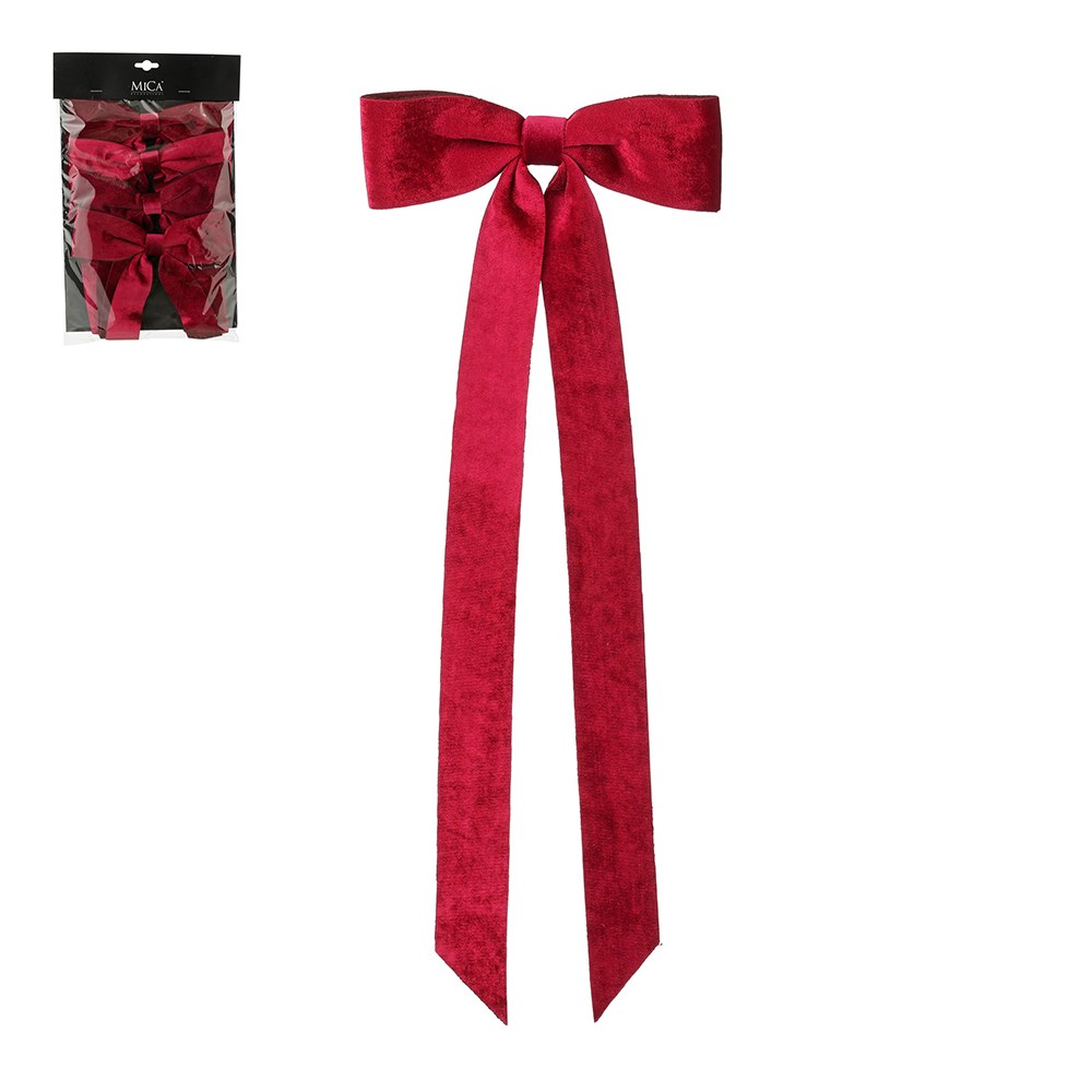 Four red velvet bows
