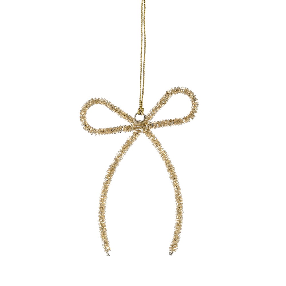 Gold beaded bow