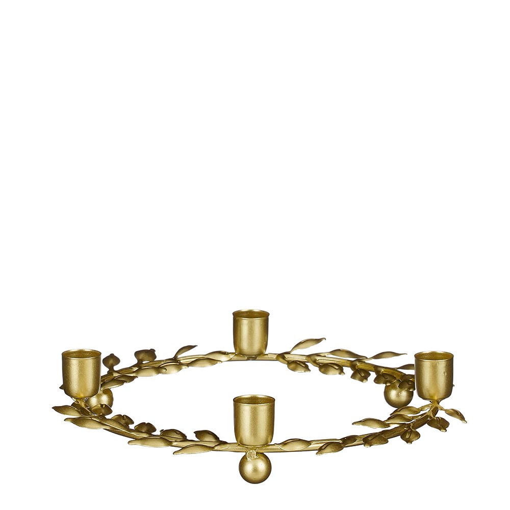 Metal wreath candle holder