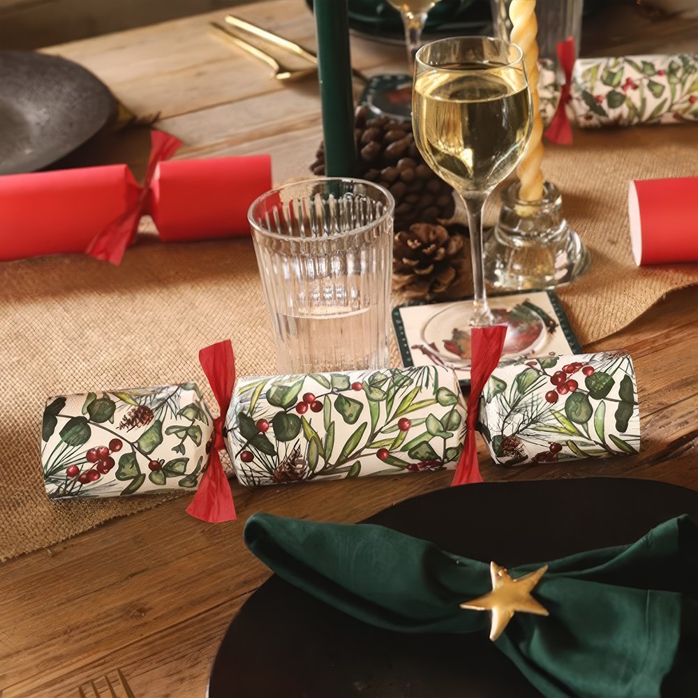 Premium Christmas sprig crackers - box of 6