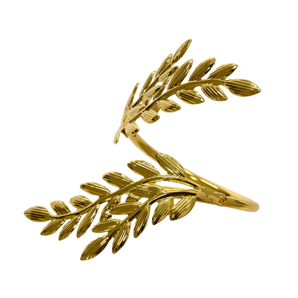 Golden leaf napkin rings