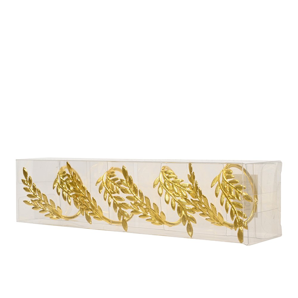 Golden leaf napkin rings