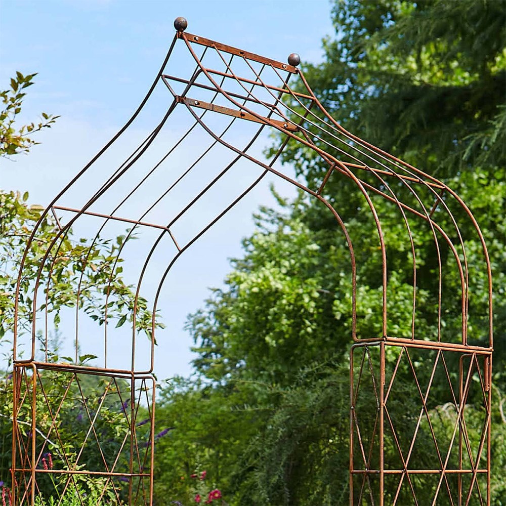 Wild rose lattice garden arch - rust