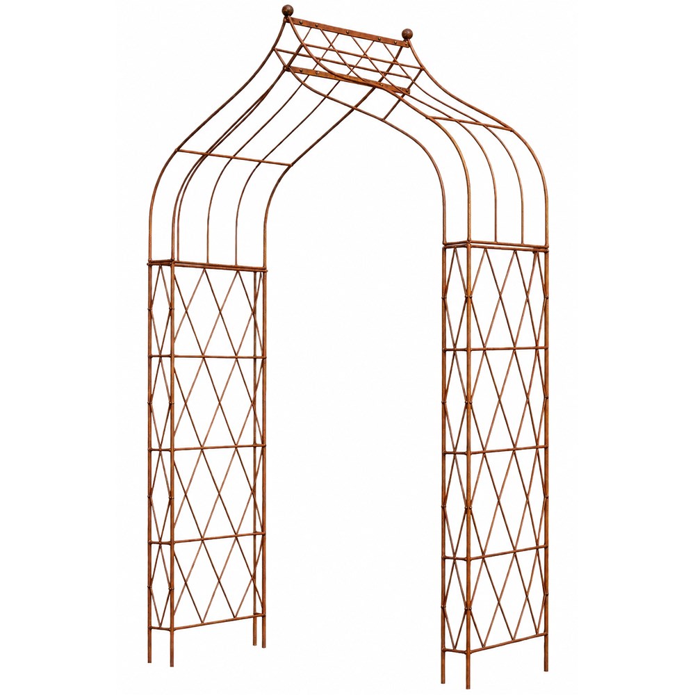Wild rose lattice garden arch - rust
