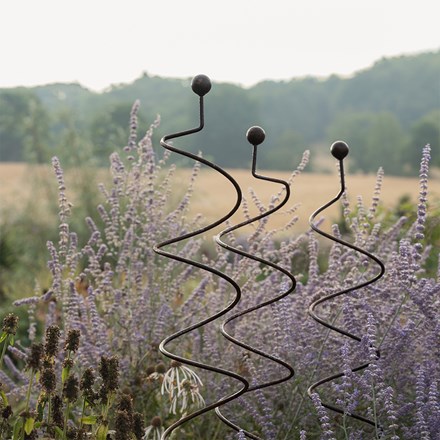 Spiral stake plant support set of 3 - rust