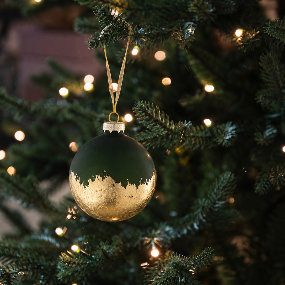 Gold dipped bauble - green