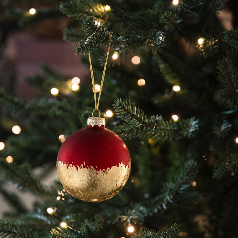 Gold dipped bauble - red