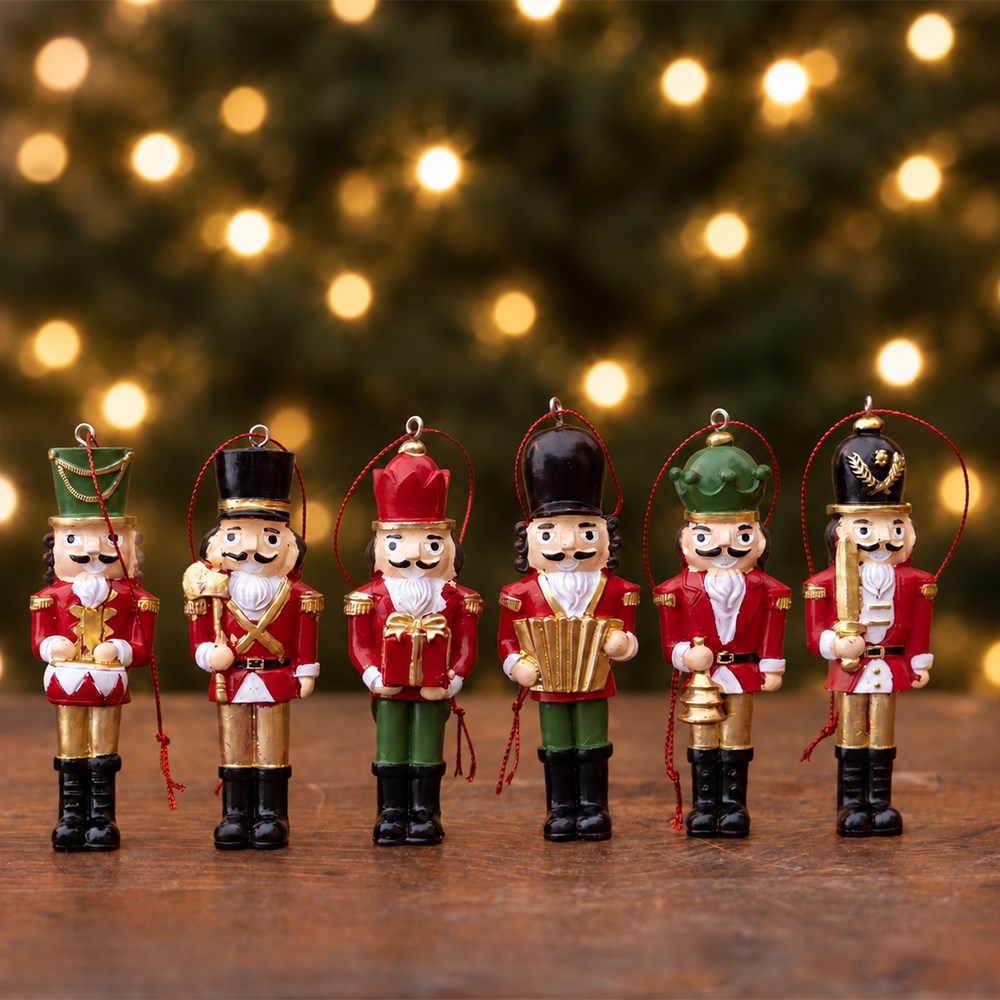 Six nutcracker decorations