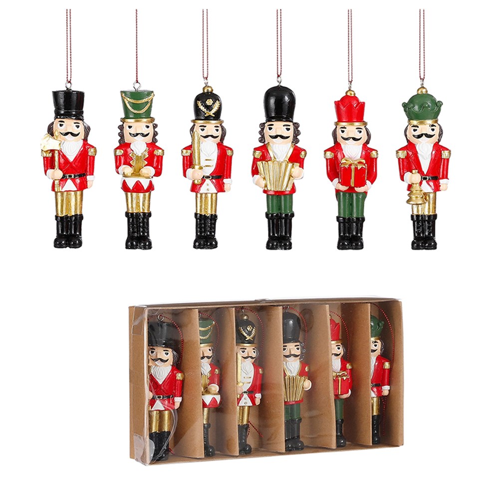 Six nutcracker decorations