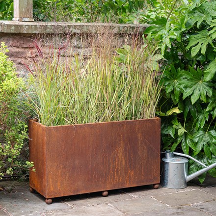 Corten steel divider planter