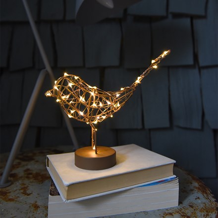 Light up table robin - copper